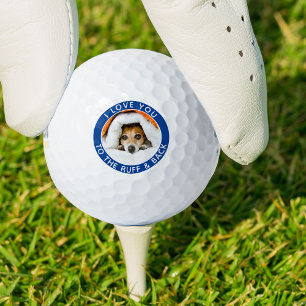 Funny Dog Photo Blue and White Golf Balls