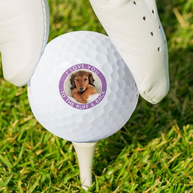 Funny Dog Photo Lavender White Custom Golf Balls (Creator Uploaded)