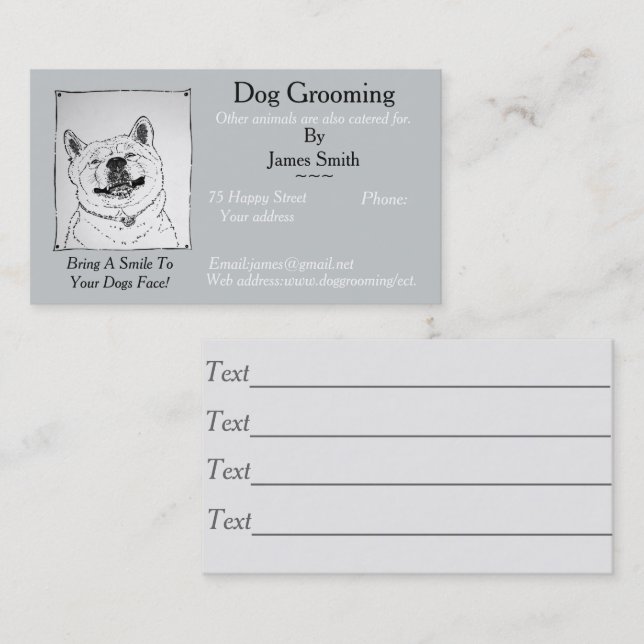 funny dog picture dog Grooming pet care services Business Card (Front/Back)
