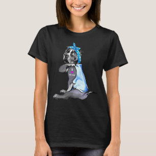 Funny Dog Pitbull I Love Mum Tattoo T-Shirt