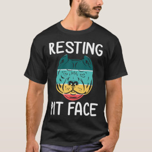 Funny Dog Pitbull Resting Pit Face Vintage T-Shirt