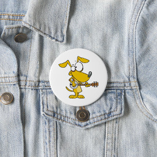 Funny Dog Playing Banjo Music 7.5 Cm Round Badge