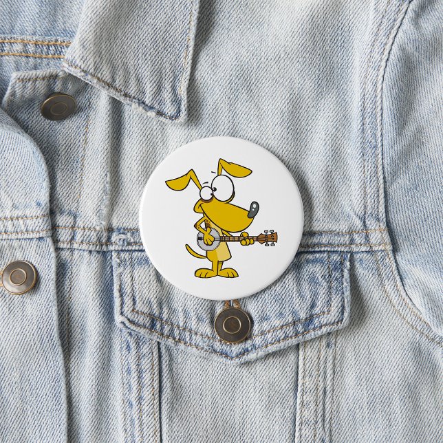 Funny Dog Playing Banjo Music 7.5 Cm Round Badge (Creator Uploaded)