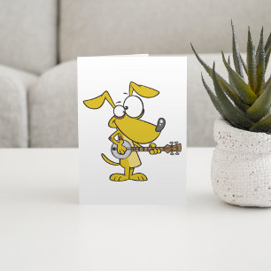 Funny Dog Playing Banjo Music Card