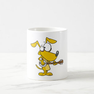 Funny Dog Playing Banjo Music Coffee Mug