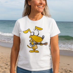 Funny Dog Playing Banjo Music T-Shirt