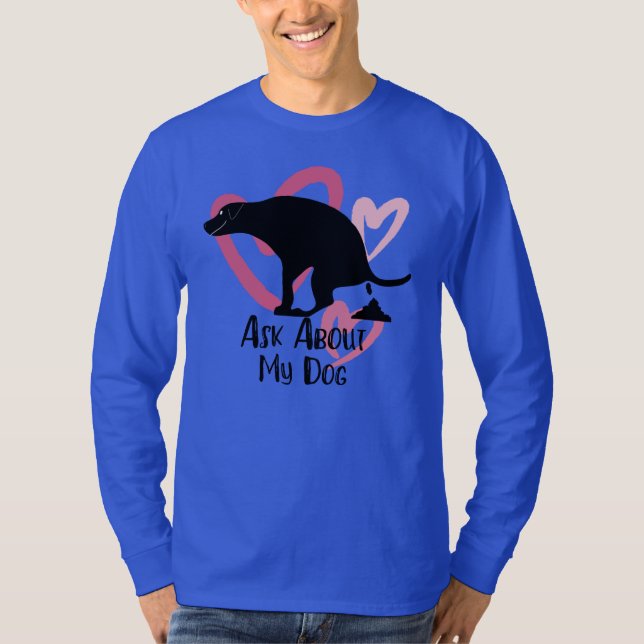 Funny Dog Pooping T-Shirt (Front)