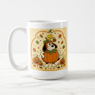 Funny Dog Pumpkin Halloween orange Watercolor Mug