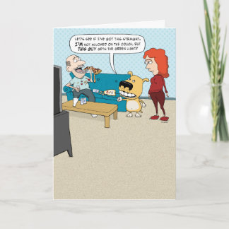Funny Dog Questions Couch Privelages Birthday Card
