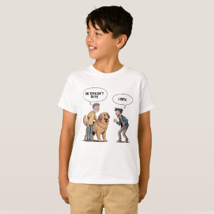 Funny Dog Quote Cartoon I Bite Humour T-Shirt