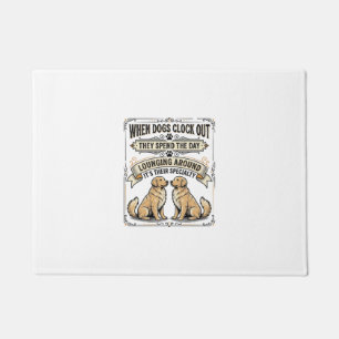 Funny Dog Quote Vintage Engraving Lounging Pups Sh Doormat