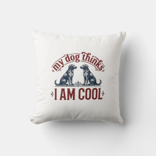 Funny Dog Quote Vintage Engraving T-Shirt Design_1 Cushion