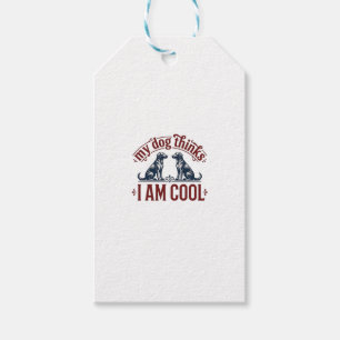 Funny Dog Quote Vintage Engraving T-Shirt Design_1 Gift Tags