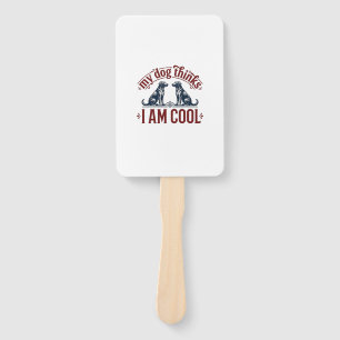 Funny Dog Quote Vintage Engraving T-Shirt Design_1 Hand Fan