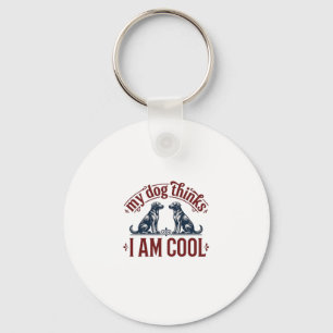 Funny Dog Quote Vintage Engraving T-Shirt Design_1 Key Ring