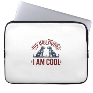 Funny Dog Quote Vintage Engraving T-Shirt Design_1 Laptop Sleeve