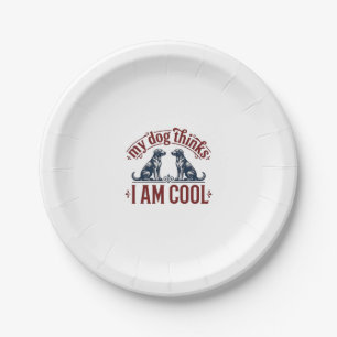 Funny Dog Quote Vintage Engraving T-Shirt Design_1 Paper Plate