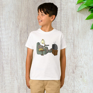 Funny Dog Relaxing in Recliner Watching TV T-Shirt