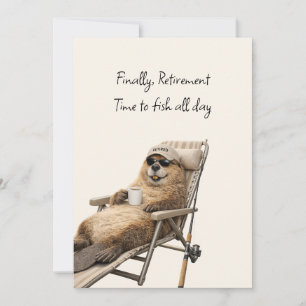Funny Dog Retirement Fishing Invitation