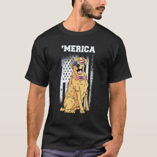 Funny Dog Retriever Happy 4th Of July Usa American T-Shirt