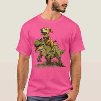 Funny Dog Riding A Dinosaur - Doggosaur - Dinosaur T-Shirt
