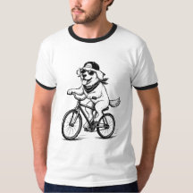 Funny Dog Riding Bicycle Cool Biking Pet Lover 
