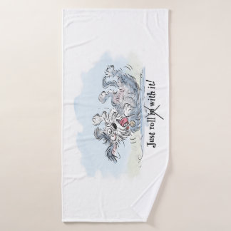 Funny Dog Rolling Cartoon Bath Towel