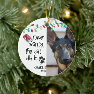 Funny Dog Saying Photo Ceramic Tree Decoration