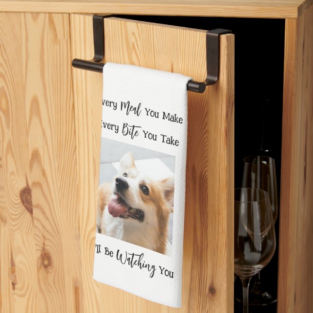 Funny Dog Saying Photo Kitchen Towel (Thirds Fold)