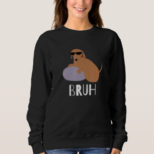 Funny Dog Says Bruh Meme Gamer Slang Bro Humor_1 Sweatshirt