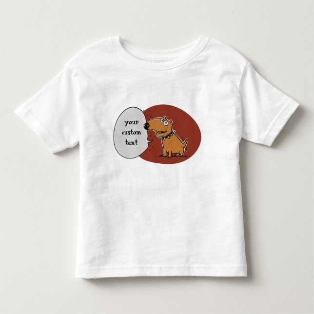 funny dog says something cartoon toddler T-Shirt (Front)