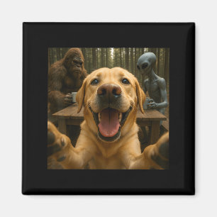 Funny Dog Selfie Bigfoot Alien Halloween Magnet