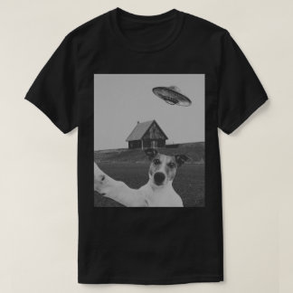 Funny Dog Selfie Black T-Shirt Animal Lover Unisex