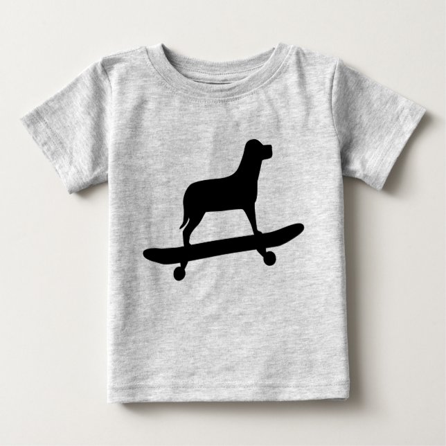 Funny Dog Skateboard Shirt for Babies (Front)