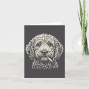 Funny Dog Smoking Cigarette Golden Doodle Card
