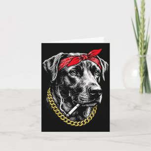 Funny dog smoking cigarette labrador retriever card