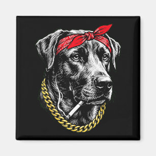 Funny dog smoking cigarette labrador retriever magnet
