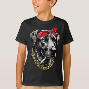 Funny dog smoking cigarette labrador retriever T-Shirt