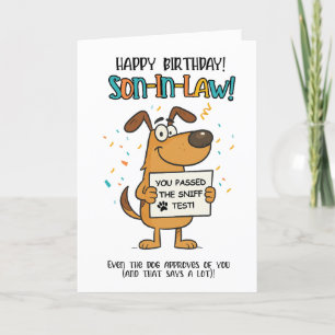 Funny Dog Son-in-Law Card – Sniff Test Humour