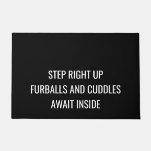 Funny Dog   Step right up! Furballs and cuddles Doormat