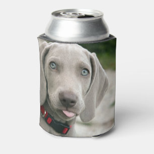 Funny Dog Sticking Tongue Out Photo Can Cooler