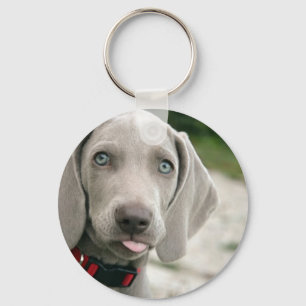 Funny Dog Sticking Tongue Out Photo Key Ring