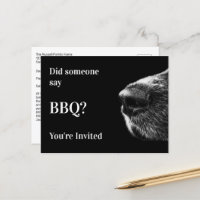 Funny Dog Summer BBQ Party Postcard Invitation