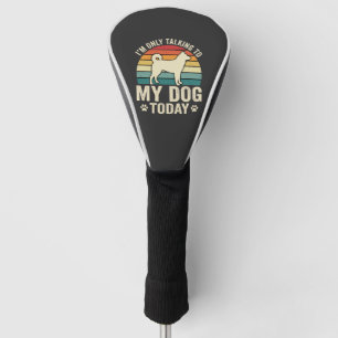 Funny Dog Talking Retro Sunset Golf Head Cover