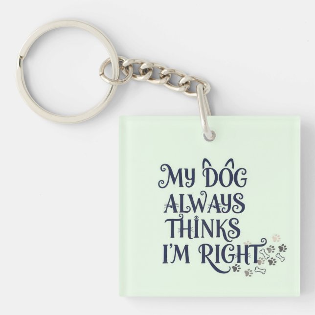 Funny Dog Text Key Ring (Front)