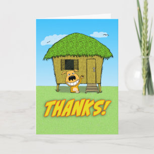 Funny Dog Thank You From Bottom of Hut Card