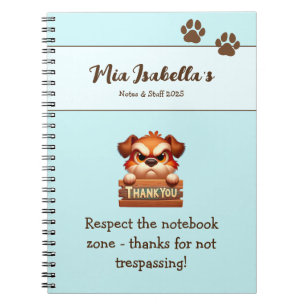 Funny Dog Thank You Paws Notebook Customisable 