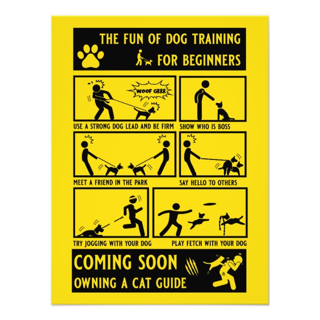 Funny Dog Training Instruction Manual Photo Print (Front)