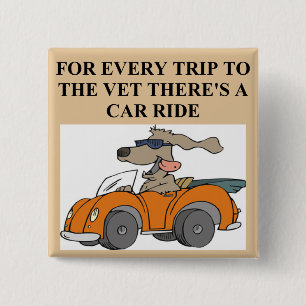 funny dog veterriarian 15 cm square badge