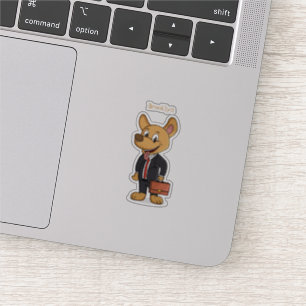 Funny dog wearing business suit cartoon